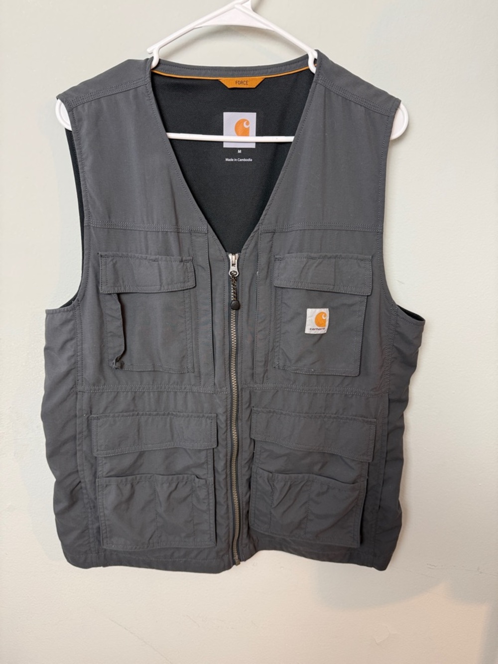 CARHARTT Charcoal Gray Force Rain Defender Utility Vest ~ Medium